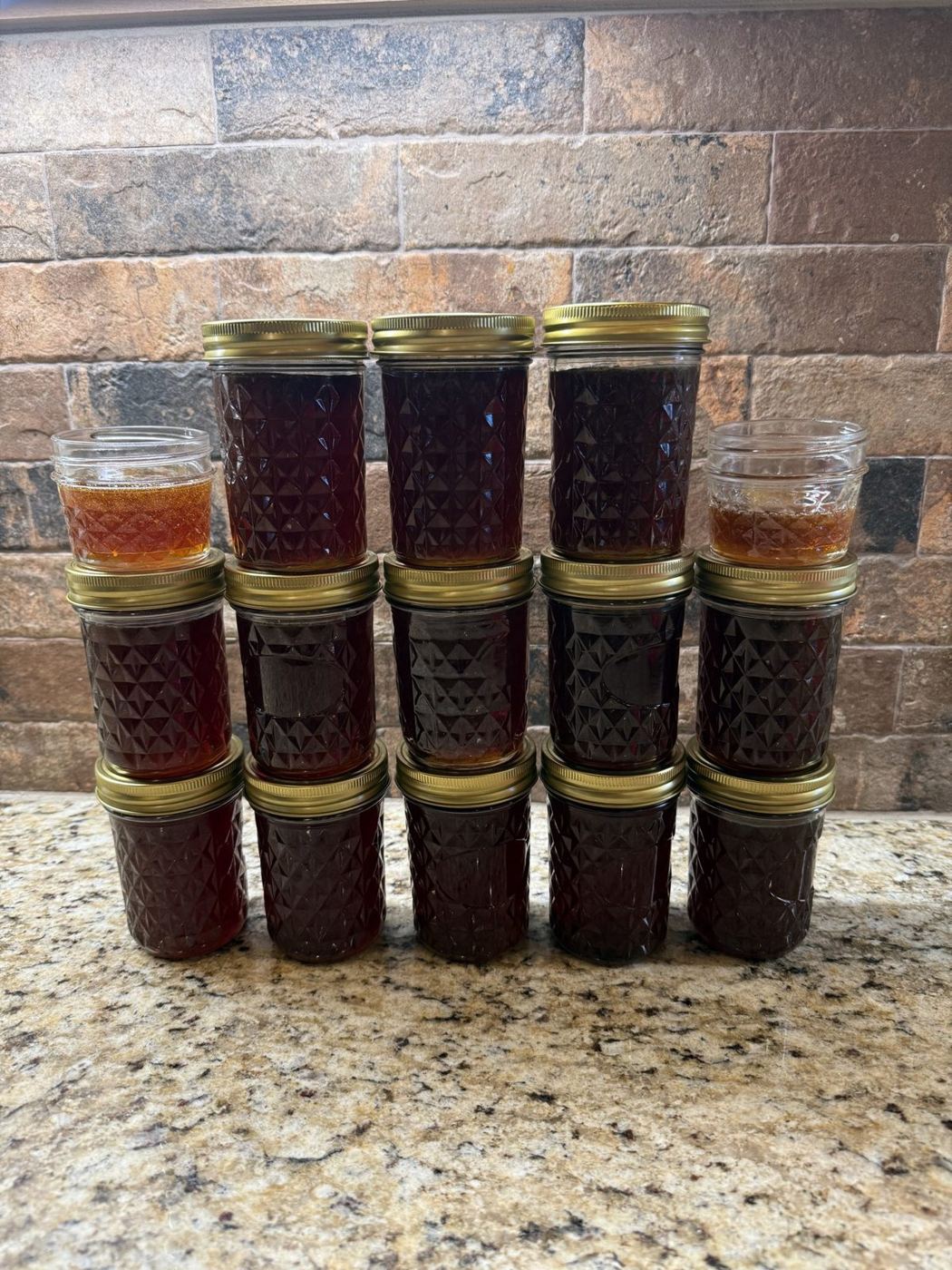 Jars of honey and jam